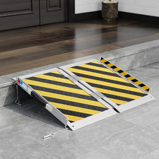 2FT Portable Aluminum Wheelchair Ramp - 800lbs Capacity, Non-Skid Surface