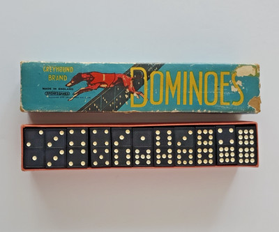 Spear's Games Greyhound Dominosteine Double Nine - Vintage 60er Jahre Originalverpackt Komplett