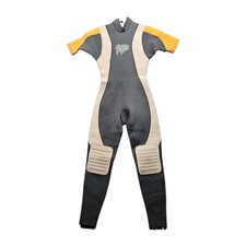 Vtg Power Flap Wetsuit Neoprene Surf Scuba Diving Grey Orange See Measurements