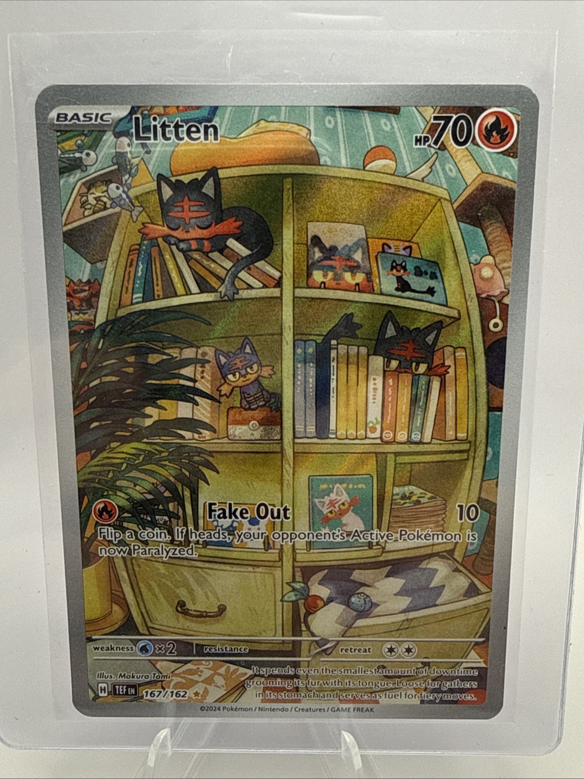 Pokémon TCG Litten Full Art Holo 167/162 Temporal Forces Rare NM-Mint