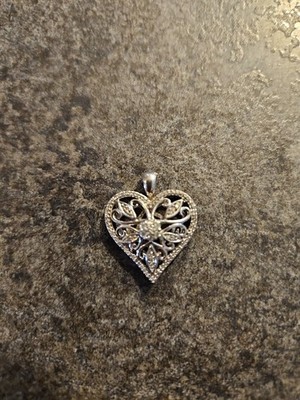 Simply Vera Vera Wang 925 Sterling Silber Diamant Akzent Herz Anhänger