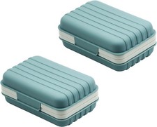 2 Pack Travel Soap Case Holder,Portable Soap Box with Draining Layer for