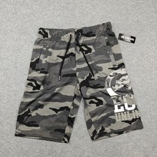 Ecko Unltd Shorts Mens Medium Gray Camo Fleec...