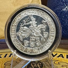 1977 AUSTRIA Horseman Hall Mint 500 Yrs VINTAGE Silver 100 Schilling Coin