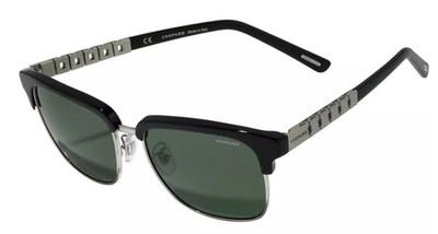 VERY RARE Chopard Mens SCHB30 Sunglasses Black Silver Green Polarized