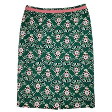 Boden Green  White Colorful Floral Skirt Women  s Size 6 New NWOT