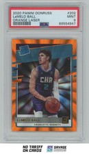 2020-21 Donruss Rated Rookies Signatures Holo Orange Laser LaMelo Ball PSA 9