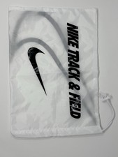 Nike White Black Nylon Track  Field String Closure Storage Shoe Bag Tote