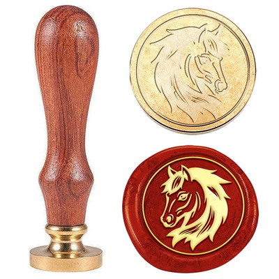 Vintage Wax Seal Stamp Horse Head Sealing Wax Stamp 30Mm Removable Brass Stamp H