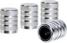 4-piece Anodized Aluminum-plastic Composite Tire Valve Stem Caps W Color Gray