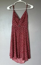 SHEIN-Flowy Dress-Rusty Red-women's size Medium Tie Back