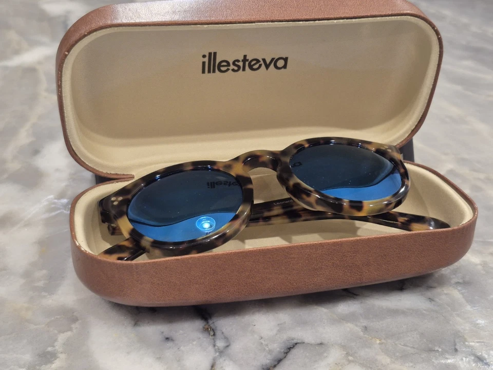 Illesteva Sunglasses Leonard II Tortoise With Blue Tinted Lenses - Image 2 of 4
