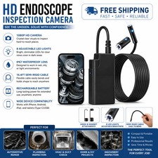 Wireless Endoscope Camera 2560P HD Dual Lens WiFi Borescope 16.4FT IP67
