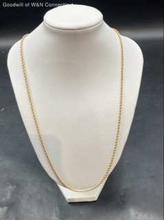 14K Yellow Gold Rope Necklace 8.72g