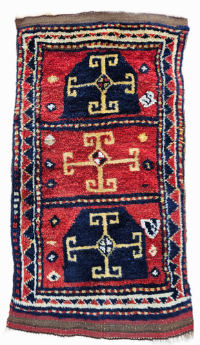 Antique Rug 1x3, Kurdish rug, Primitive rug 1x3, door mats, handmade rug