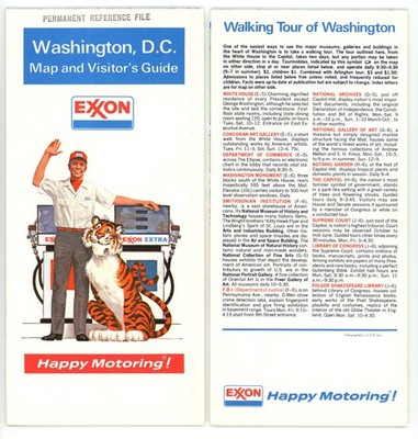 Vintage 1972-3 (1st Printing) Washington, D.C. Road Map   Exxon