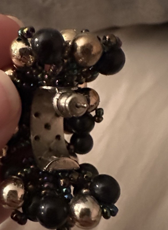 Bold Statement Earrings Beaded Cluster Vintage - image 3