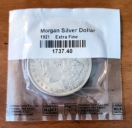 1921-P Morgan Silver Dollar $1 Extra Fine Littleton Coin
