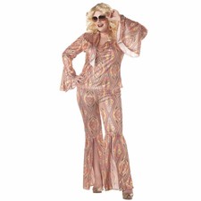 Discolicious 1960s 1970s Disco Hippie Hippy Dancing Fox Womens Costume Plus