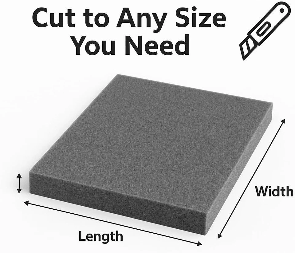 HIGH-DENSITY UPHOLSTERY FOAM CUT TO SIZE , SHEETS , FOR CUSHION REPLACEMENT - Image 2 of 4