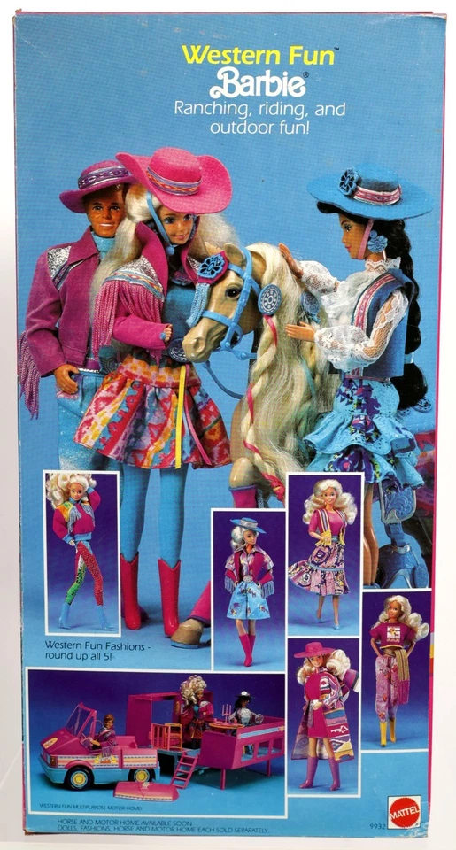 Muñeca Barbie Nia Western Fun en caja Barbie - 9932 NRFB 1989 error de Mattel Foto 3 de 4