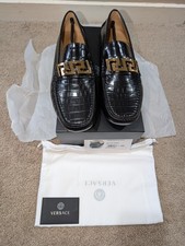 New Versace Drivers Vitello St. Cocco Loafers Men's ITL45/Size 12