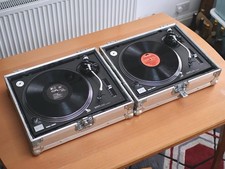 Technics SL-1210MK2 DJ decks Turntables Pair Black Made in Japan + Flight Cases