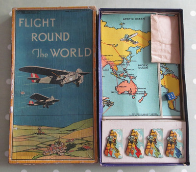 SELTENES VINTAGE FLUG UM DIE WELT BRETTSPIEL VON CHAD VALLEY