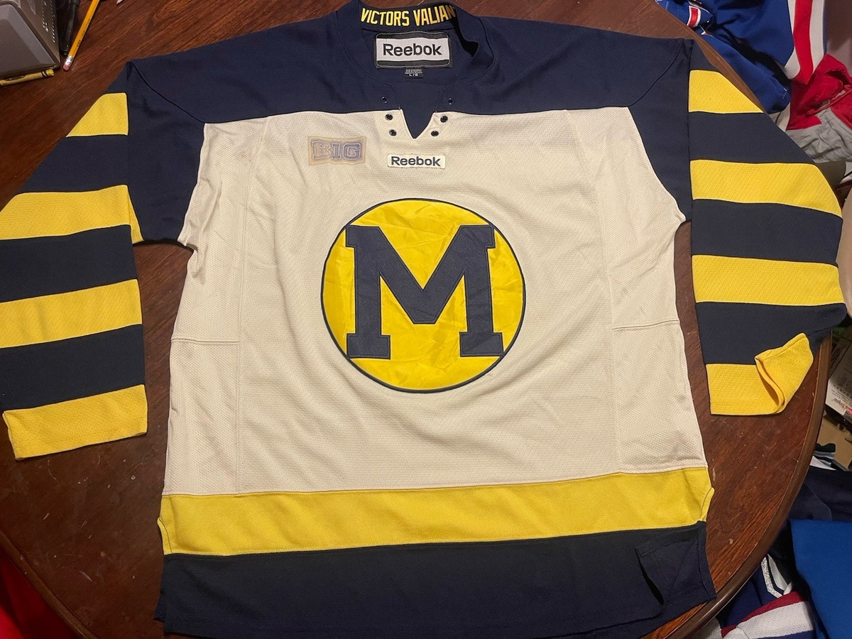 Michigan Wolverines Hockey College NCAA Reebok Jersey L Throwback