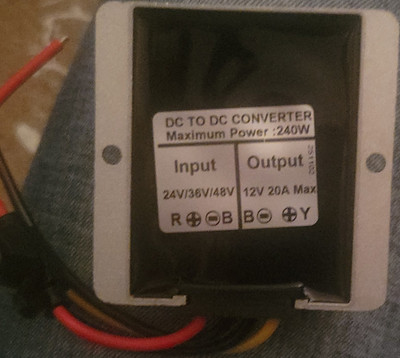 DC-DC Converter 24/36/48V Input to 12V Output 20A 240W Black/Silver