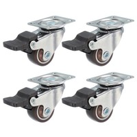 4 Tpr Rollen Mit Bremse FüR MöBel, 1 Zoll, Braun