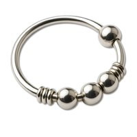 Nasenring 4 Kugel Spule Bali 22 G (0,6 Mm) 925 Sterling Silber Creolen KöRper...