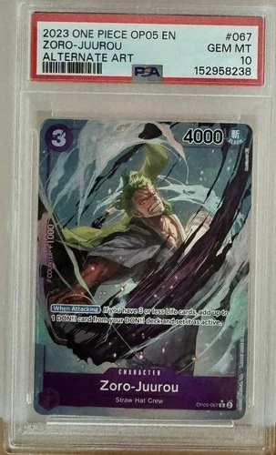 One Piece OP05-067 Zoro Juurou Alternate Alt Art English PSA 10 Gem Mint 2023