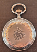 schöne massiv silberne Sprungdeckel-Taschenuhr, antik, läuft, pocket watch