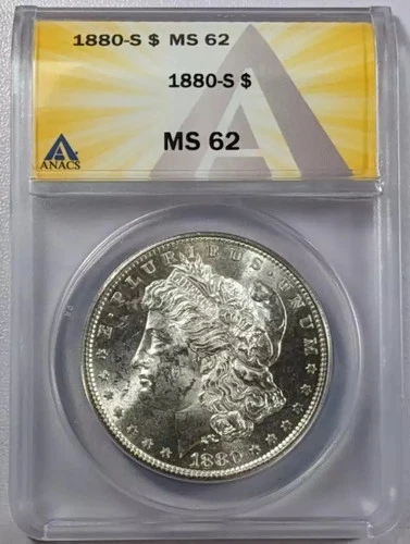 1880 S Morgan Silver Dollar ANACS MS-62