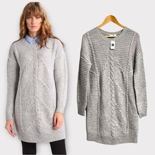 NEW GAP Cable Knit Sweater Dress Women’s Medium Gray Winter Wool Cozy Hygge