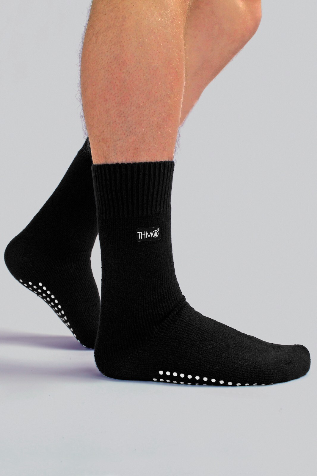 THMO - Mens Indoor Winter Warm Thermal Fleece Lined Slipper Socks with Grips