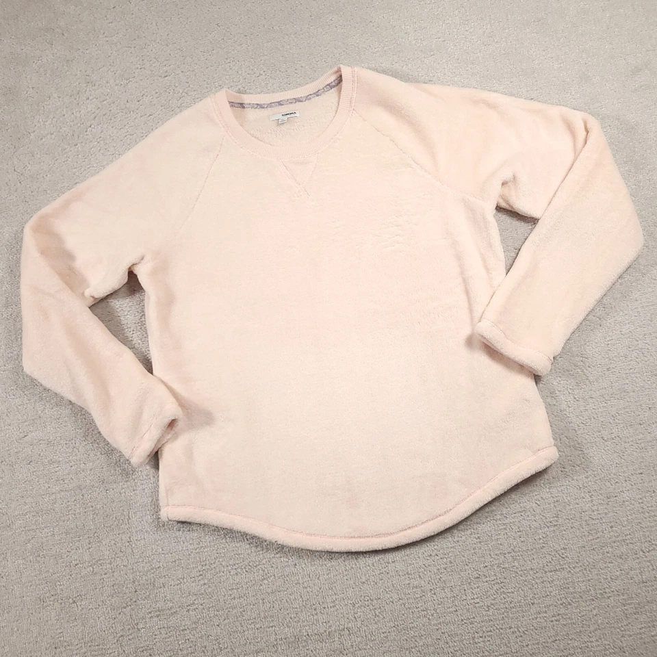 Sonoma Life Style Intimates Womens XL Pink Long Sleeve Sleep Shirt Faux Fur Soft - Image 2 of 4