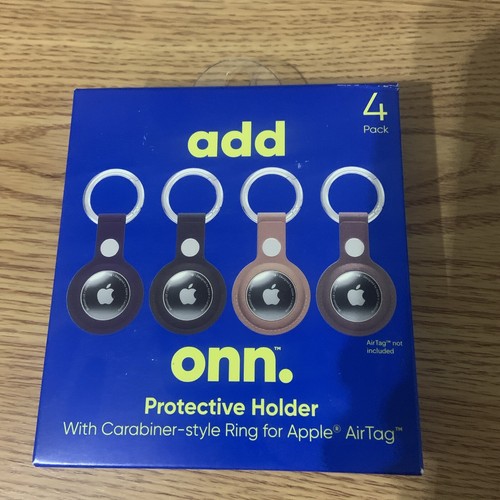 Apple AirTag Halter mit Karabiner-Stil Ring NEU onn veganes Leder, 4 Stück