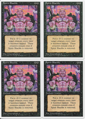 MTG: SPIRIT SHACKLE 4th Edition UNCOMMON; played, Excellent condition x4 - Picture 1 of 2