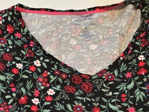Kohls Croft & Barrow women plus size 1X floral long sleeve cotton preowned top - 第 5/7 張圖片
