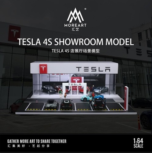 Diorama 1:64 Car Garage Model LED City Car Showroom Scene Display Building Model - Picture 69 of 102