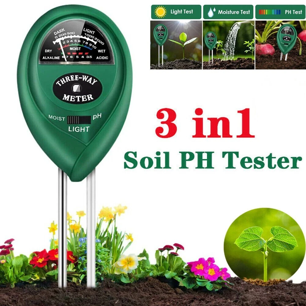 Garden Plant Testing 3 in 1 Soil PH Tester Water Moisture Hygrometer Meter  Tool