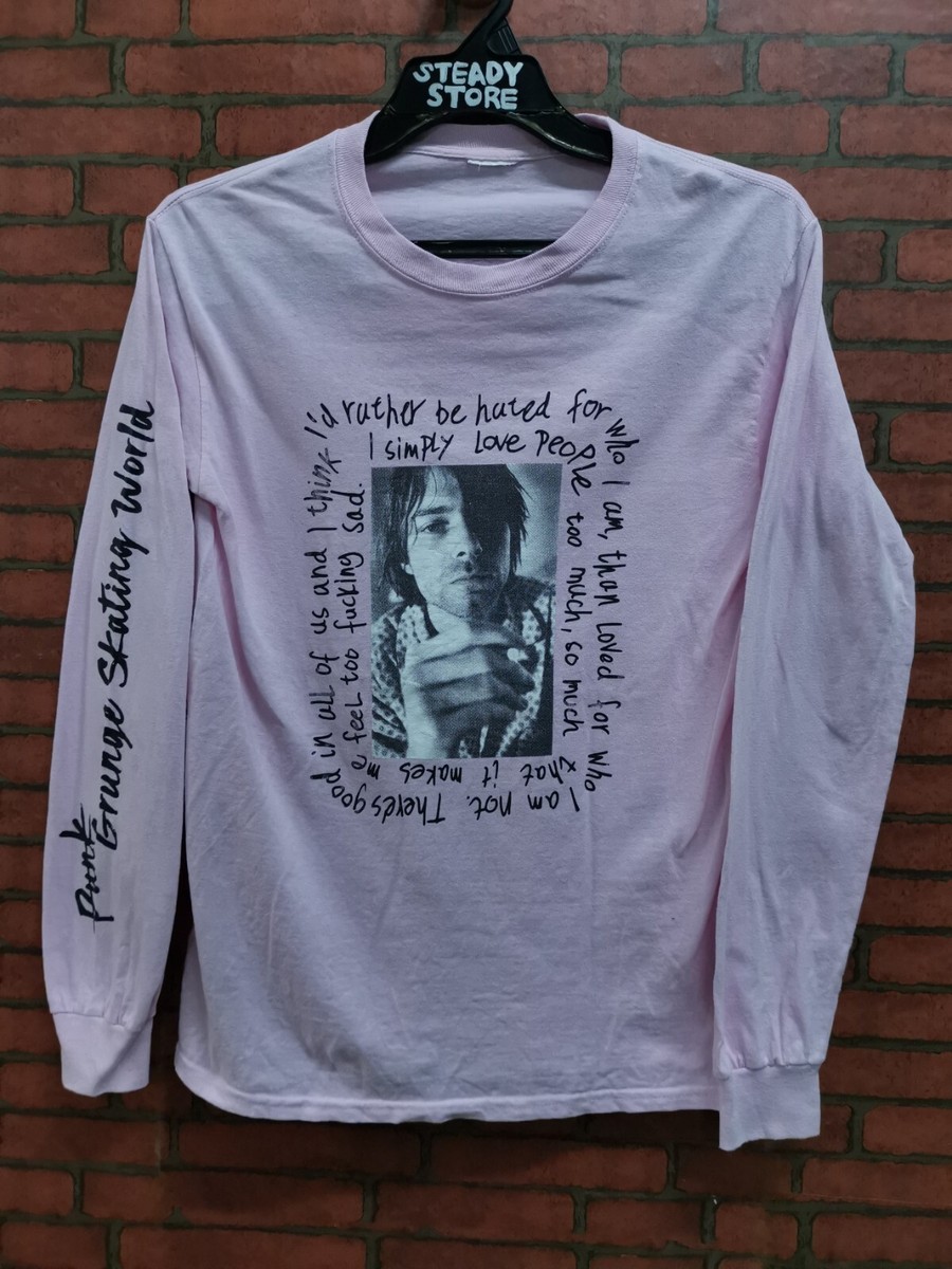 KURT COBAIN x X-GIRL JAPAN GRUNGE SKATING WORLD PINK LONG KURT COBAIN x X-GIRL JAPAN GRUNGE SKATING WORLD PINK LONG