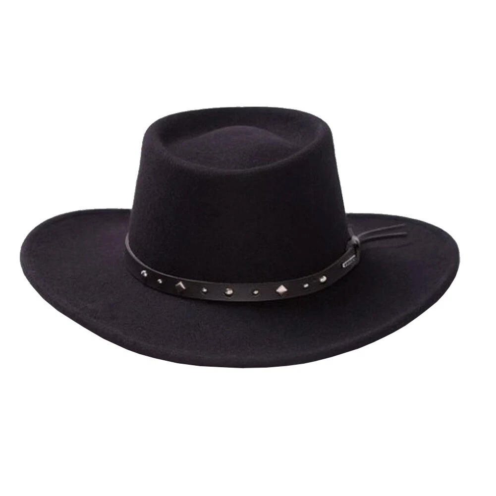Stetson black hawk crushable wool felt gambler best sale hat