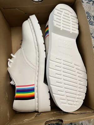Dr. Martens 1461 Pride White Leather Rainbow Stripe Oxford Shoes US M 10 / L 11 Dr. Martens 1461 For Pride White Mono – Shoeaholic Eugene main image 3