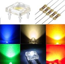 DIODI LED PIRANHA 4 PIN piedini alta luminosità 3mm 5mm BIANCO VERDE ROSSO BLU