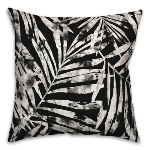 Creative Products Black Distressed Leaves 18 x 18 Indoor / Outdoor Pillow - Picture 2 of 3