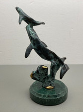 SPI Gallery Humpback Whale and Calf Sculpture Brass Bronze Statue Figurine 7"