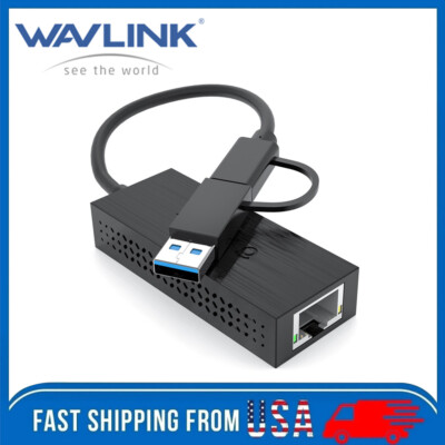 WAVLINK USB-C USB-A to 2.5 Gigabit Ethernet Adapter USB 3.2 RJ45 LAN Converter
